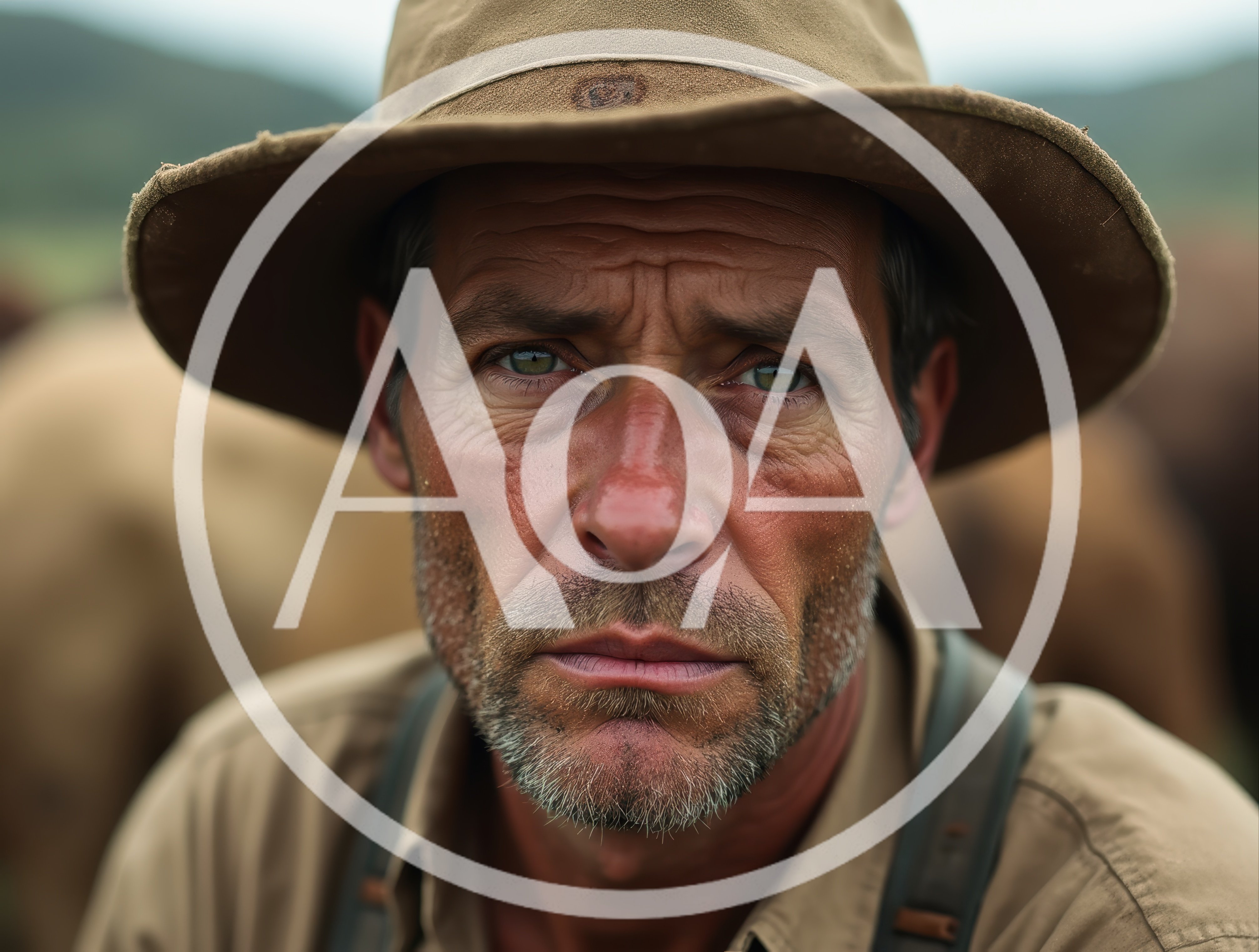 Close Up Portrait Of A Weathered Rancher