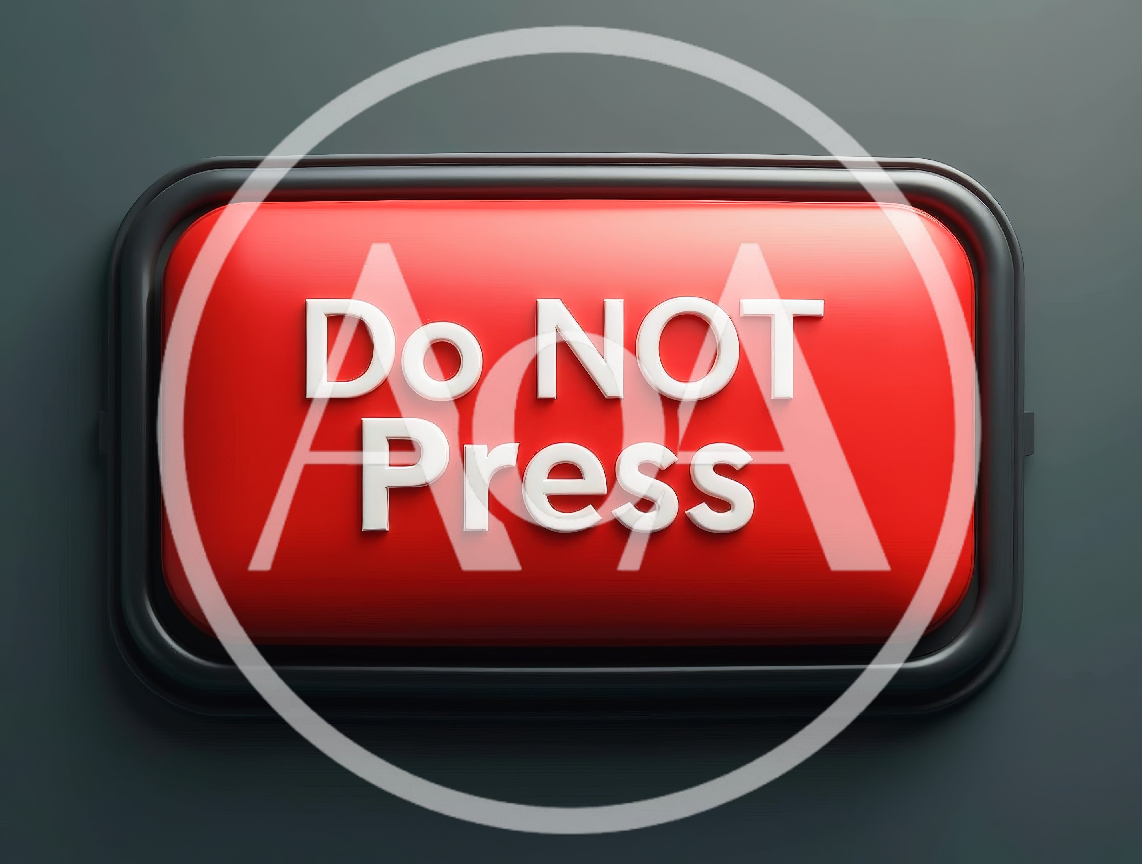 Red Rectangular Button With Do Not Press Text