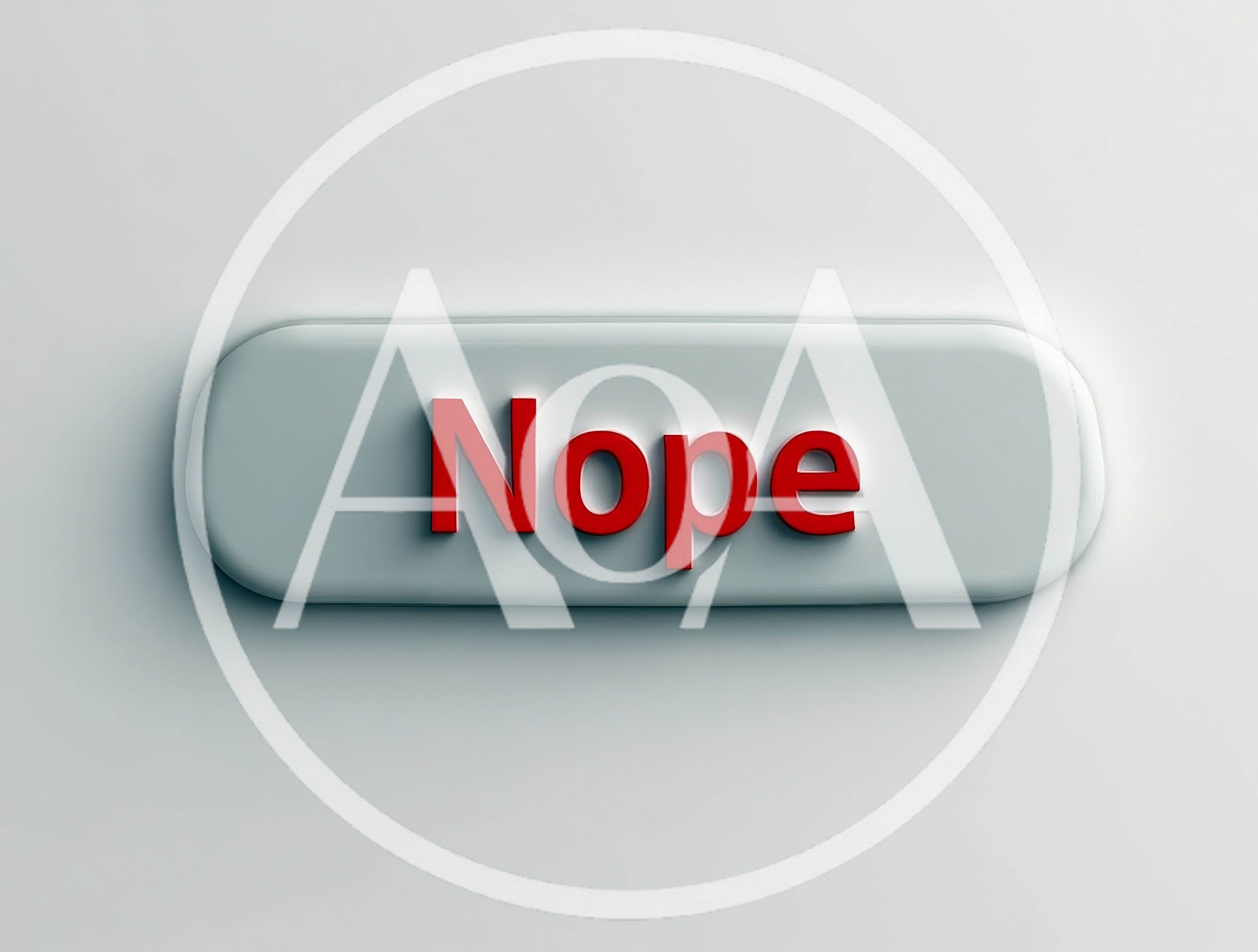 3D Rendered Red Nope Text On White Button