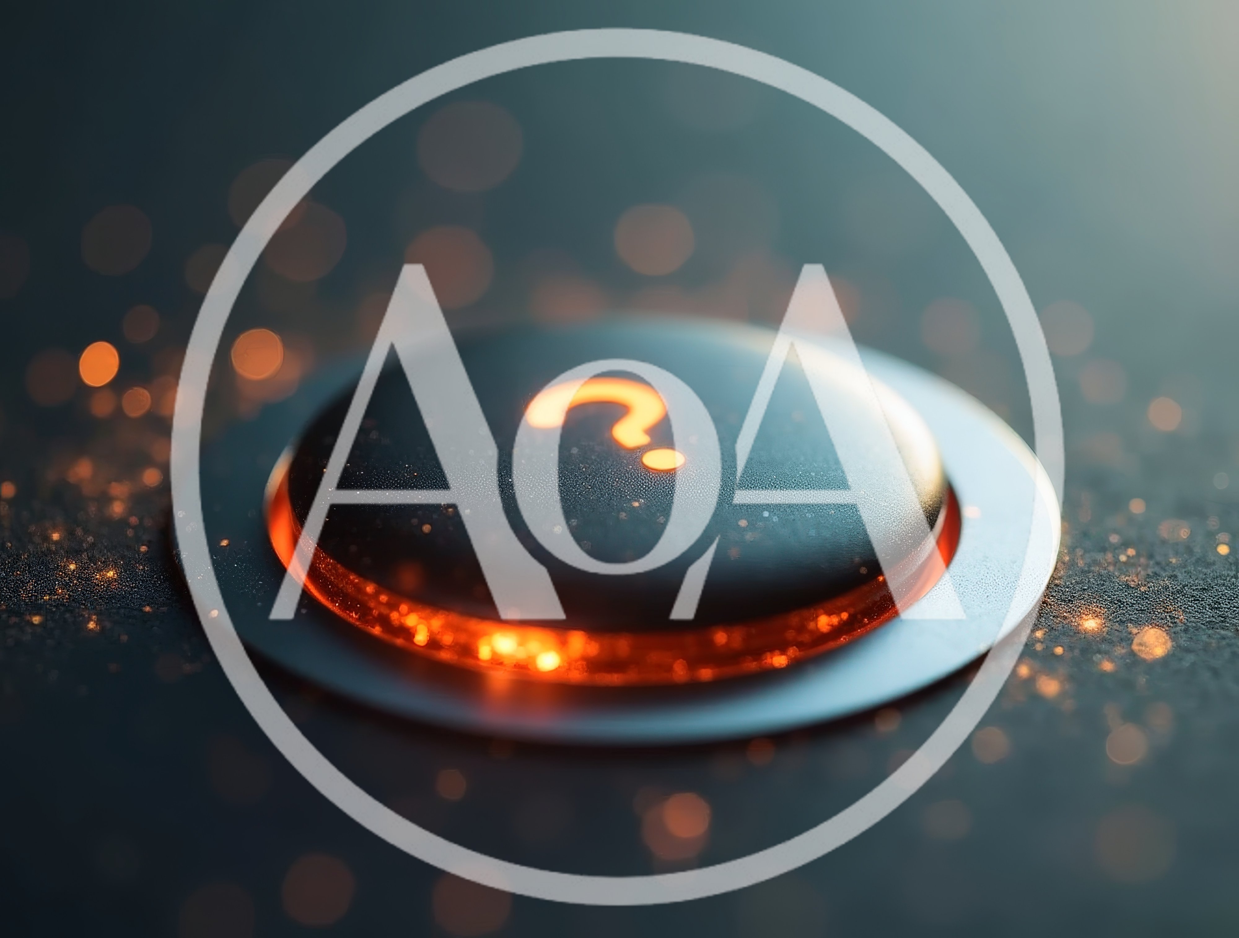 Glowing Question Mark Button On Dark Textured Surface