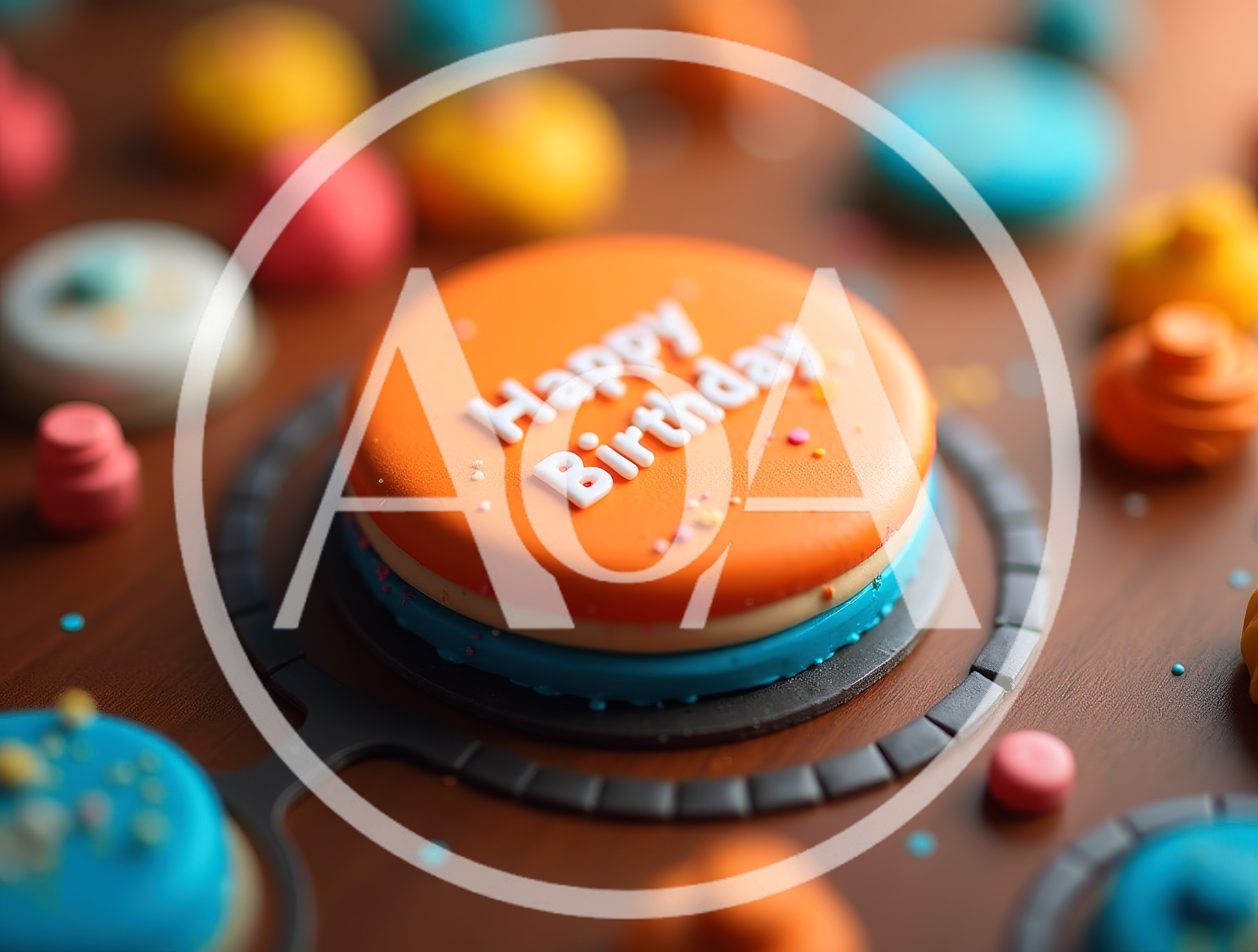 Happy Birthday Message on a Small Round Cake