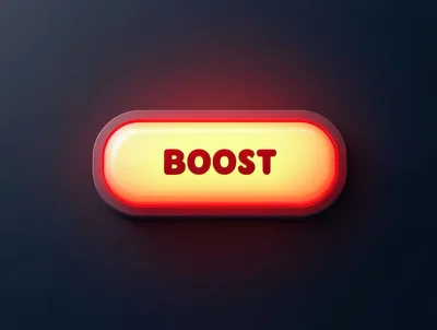 Glowing Boost Button With Red Neon Border