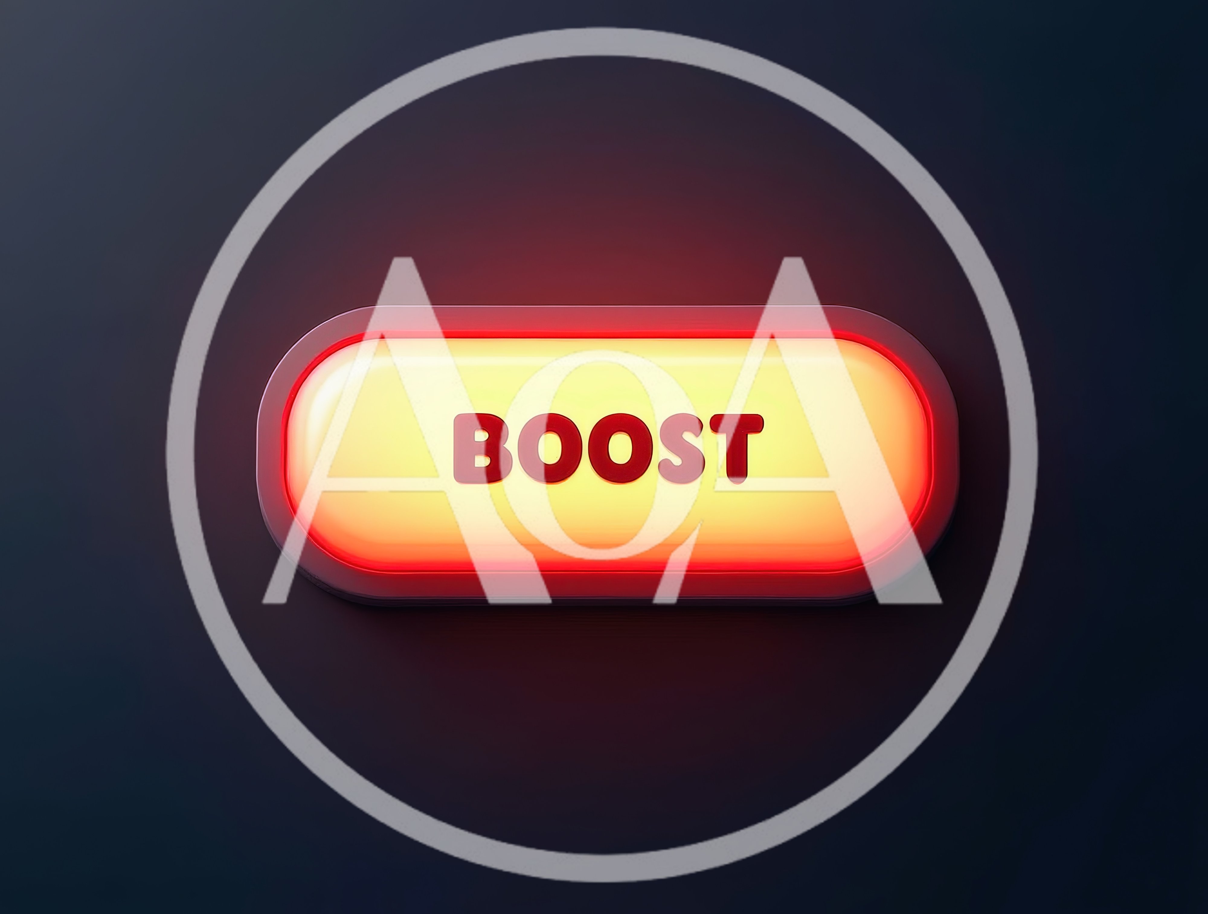 Glowing Boost Button With Red Neon Border