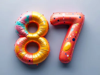 Inflatable Number Eighty Seven Balloon Set