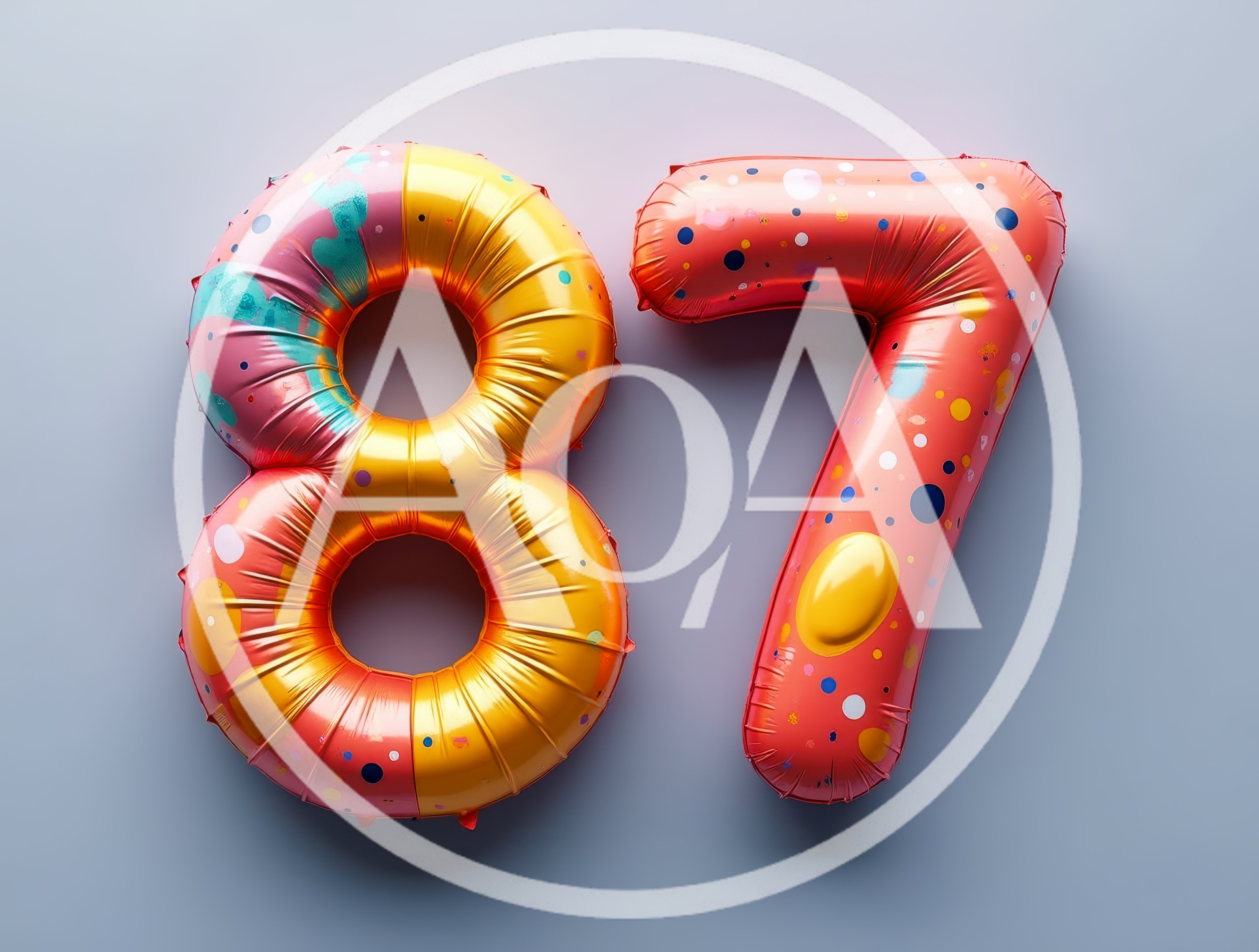 Inflatable Number Eighty Seven Balloon Set