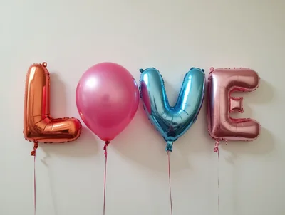 Love Letter Balloons Spelling Out Love