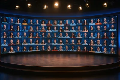 Digital Wall Displaying Multiple Video Conference Participants