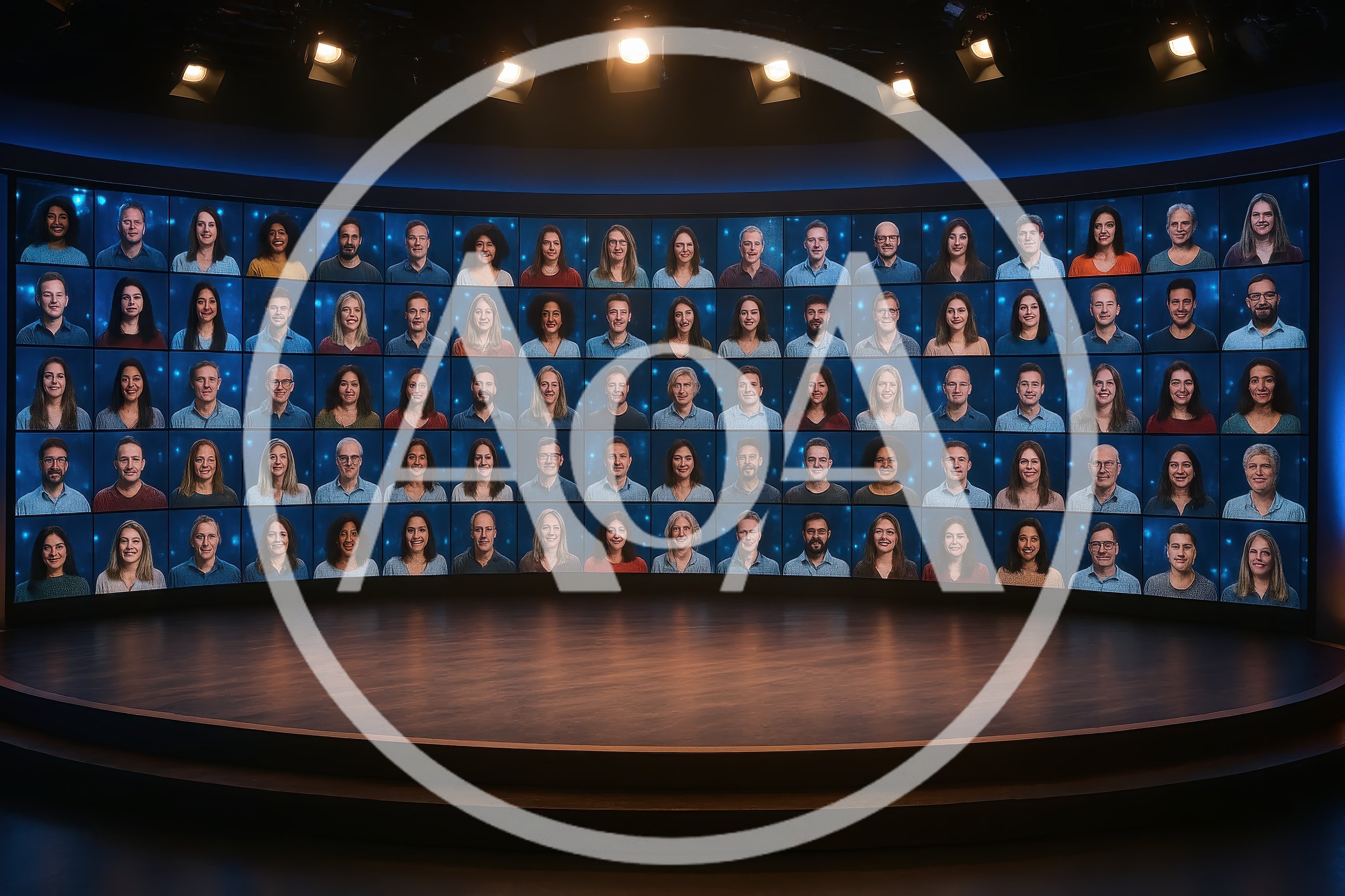 Digital Wall Displaying Multiple Video Conference Participants