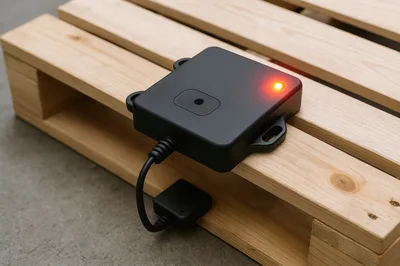 Black Electronic Sensor Device With Glowing Indicator Light