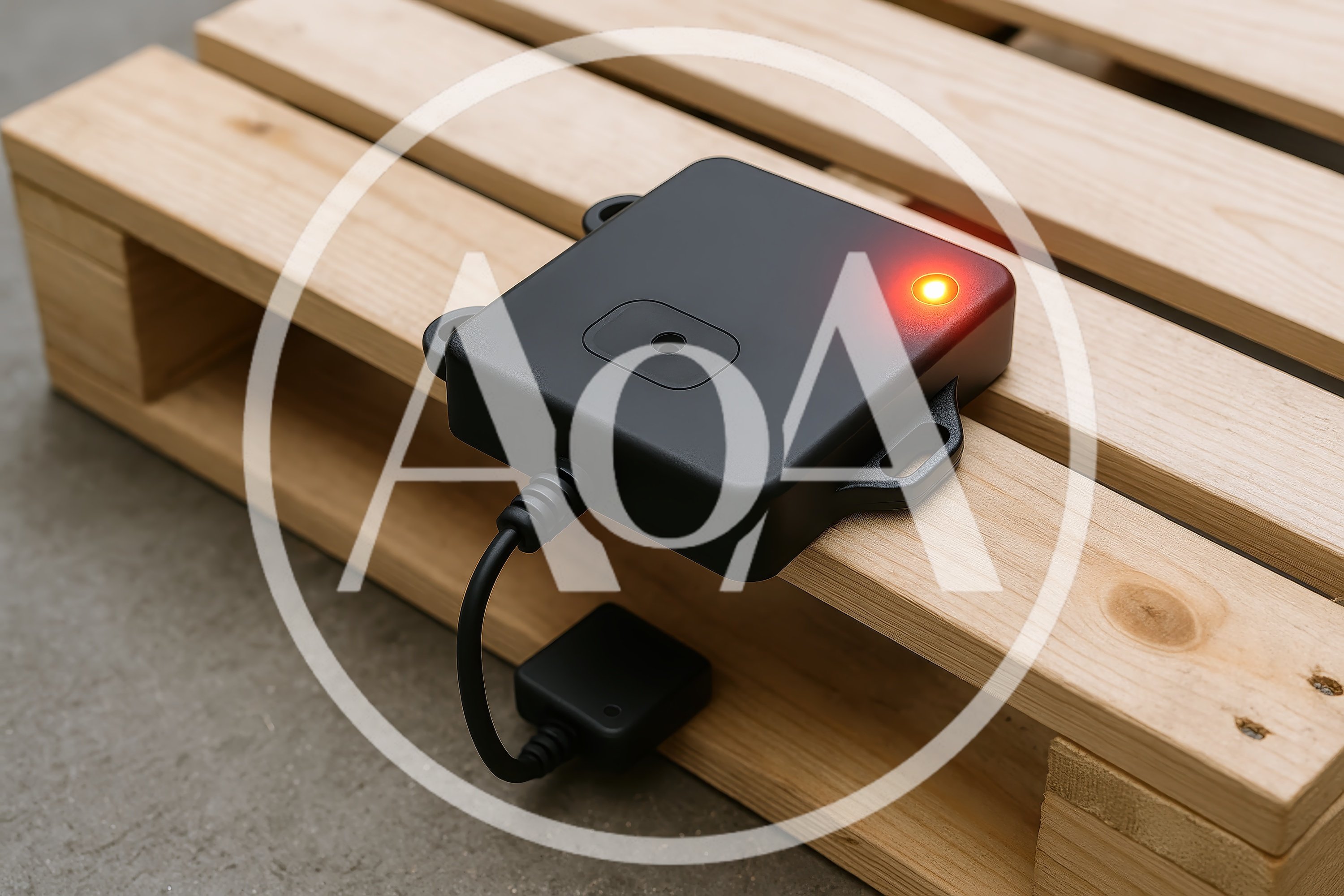 Black Electronic Sensor Device With Glowing Indicator Light