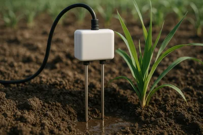 Soil Moisture Sensor Probe In Agricultural Field