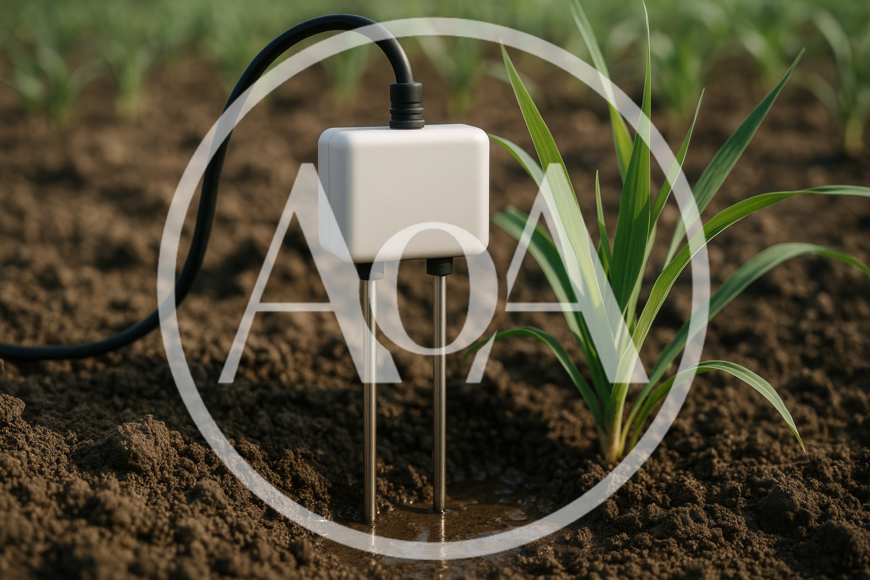 Soil Moisture Sensor Probe In Agricultural Field