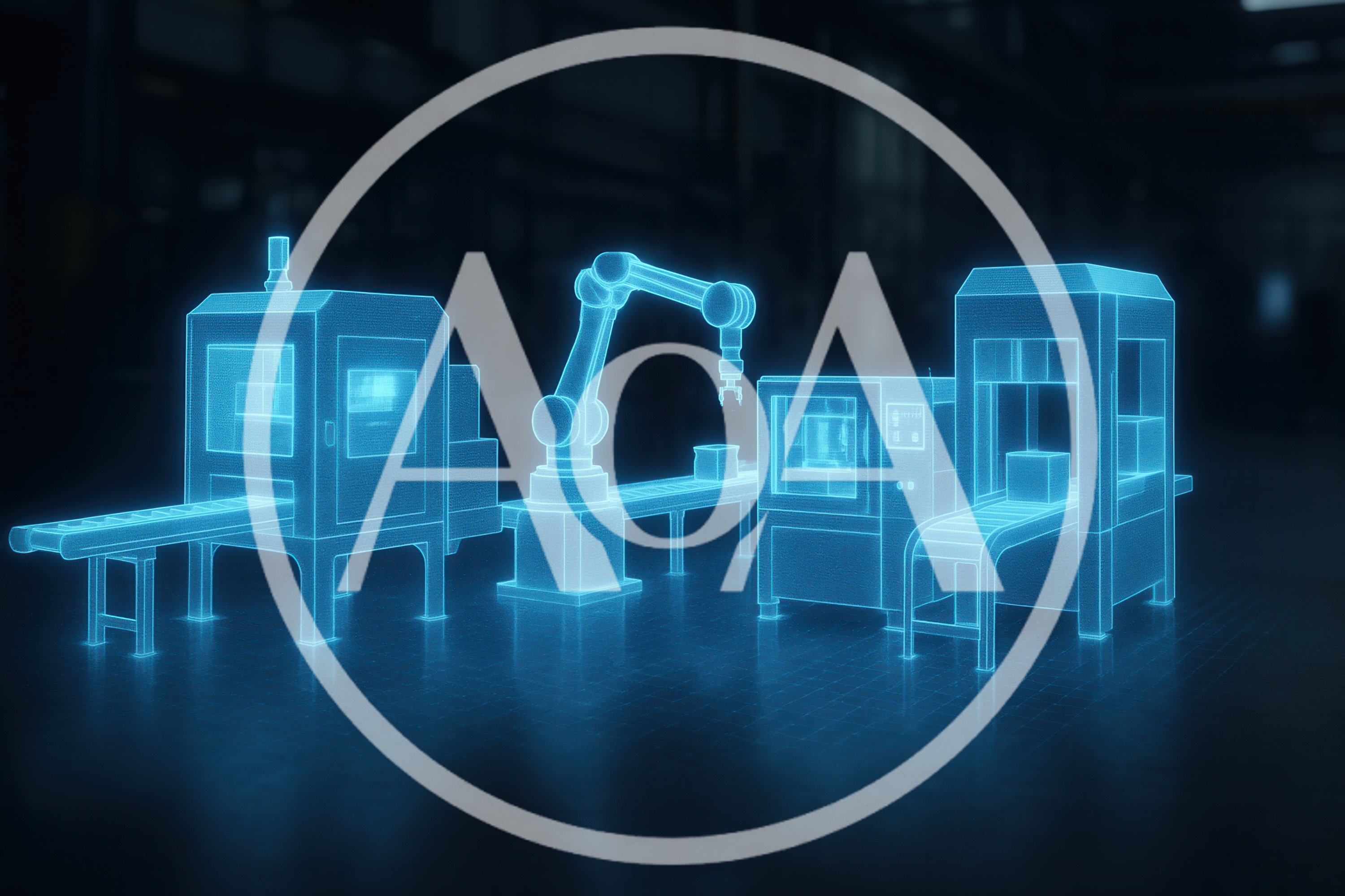 Digital Holographic Industrial Robotic Assembly Line