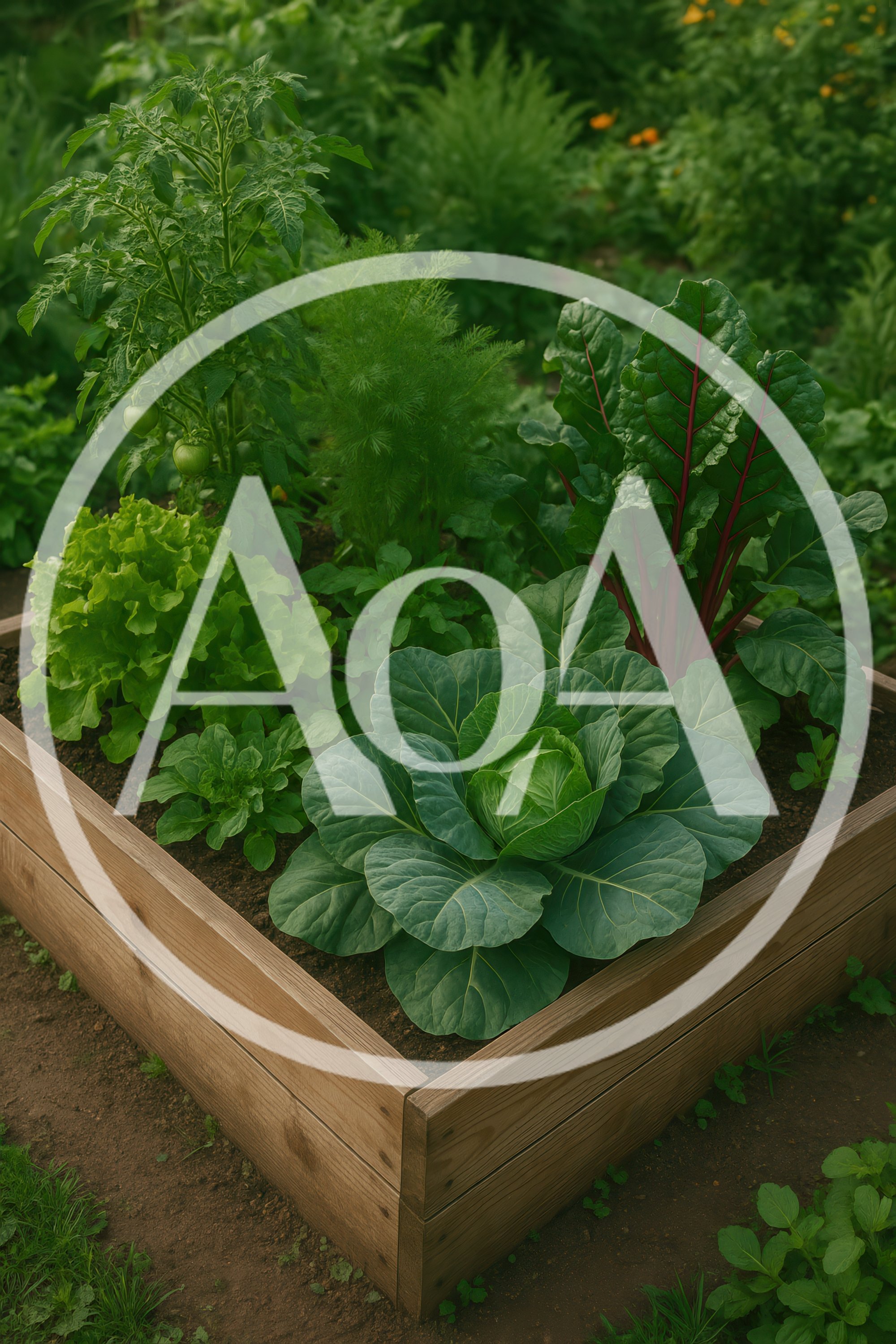 Raised Garden Bed With Diverse Vegetables
