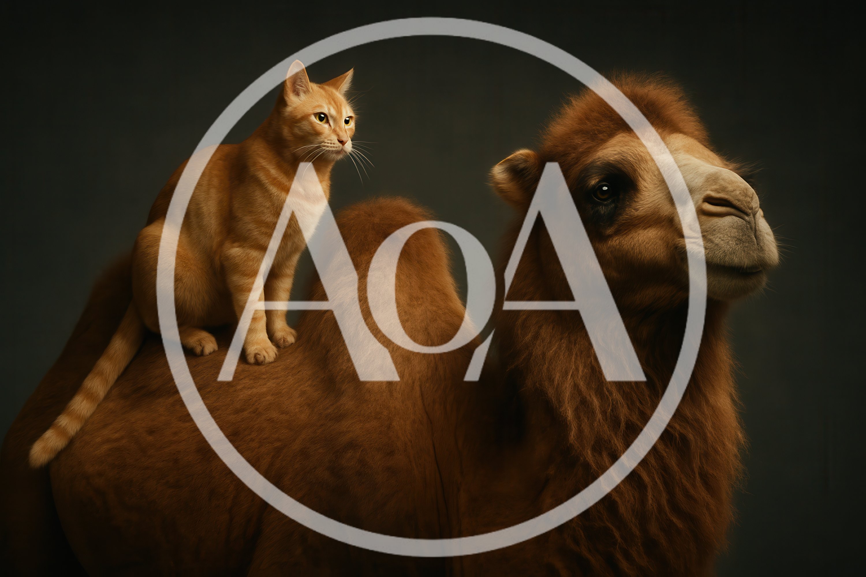 Orange Tabby Cat Sitting On A Camel