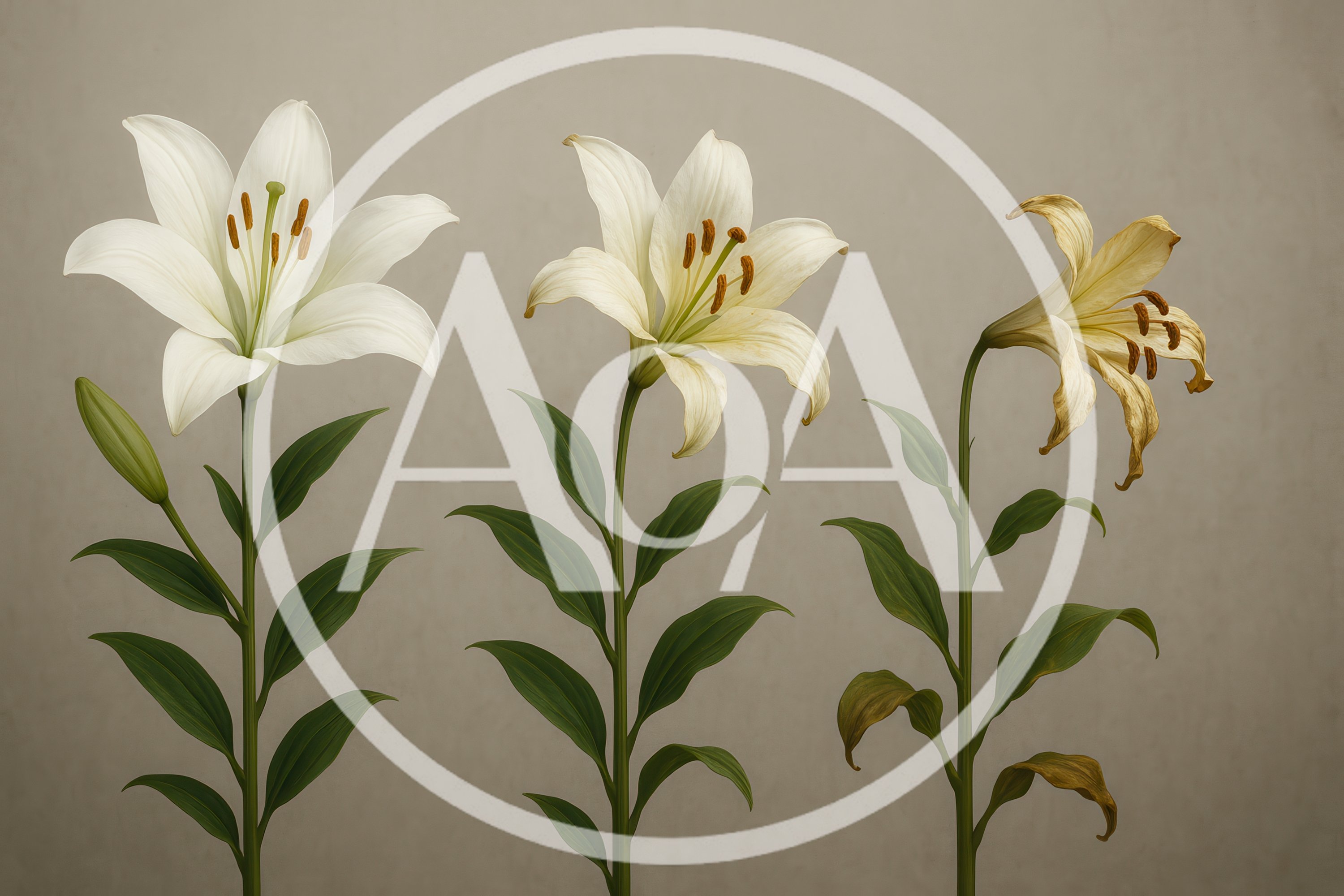 Three Stages Of Lily Flower Life Cycle