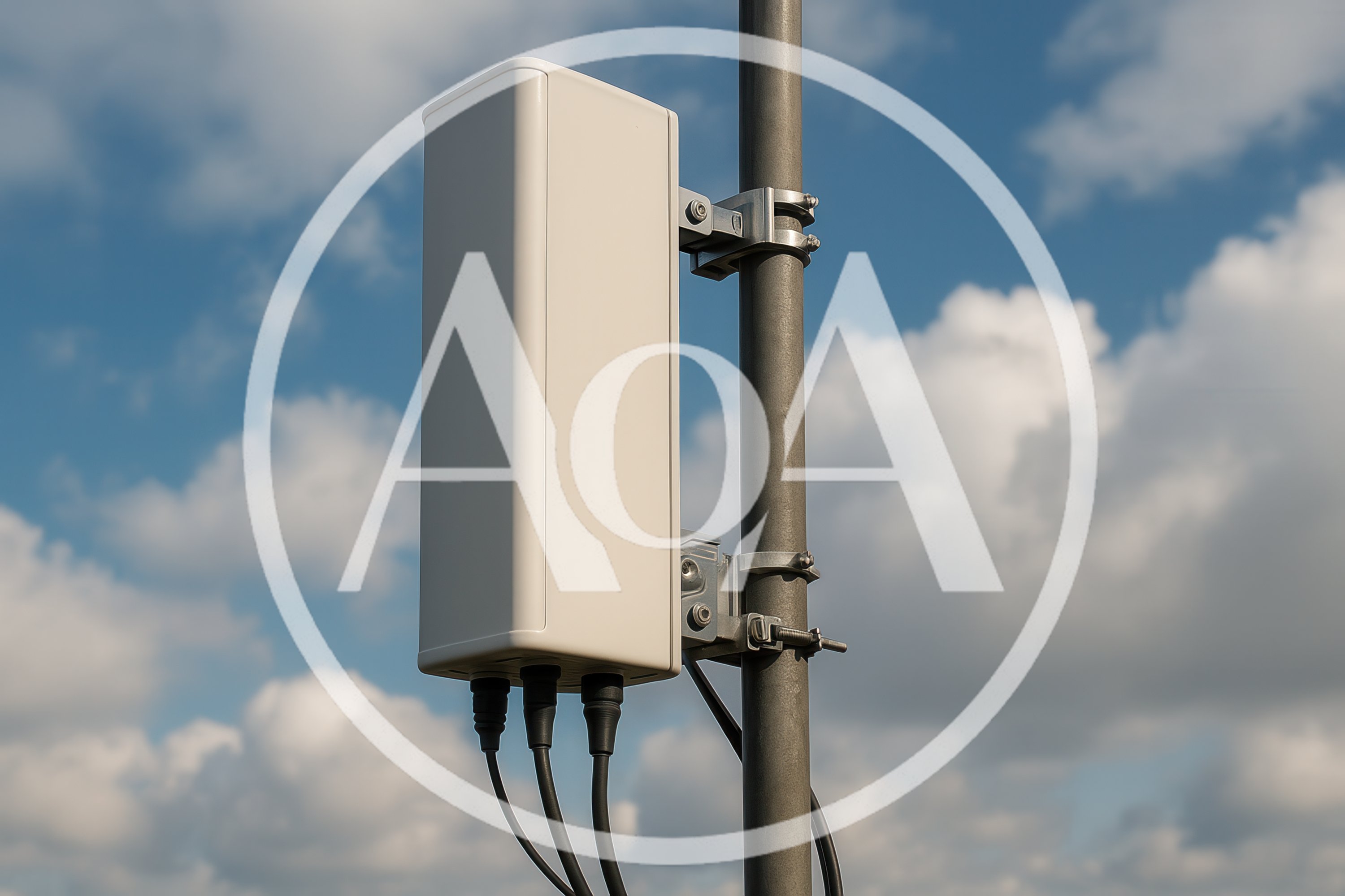 Cellular Network Antenna Mounted On A Metal Pole