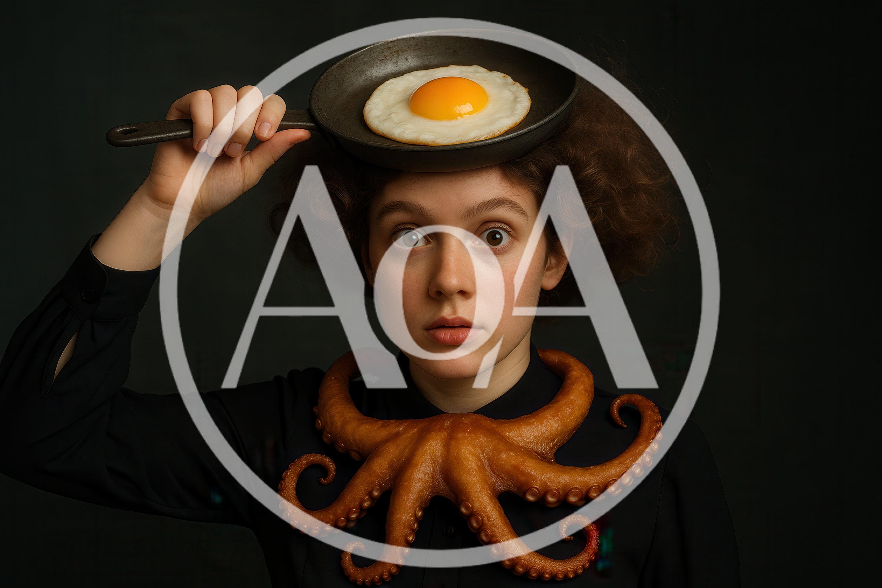 Surreal Portrait Of A Woman With Octopus And Egg