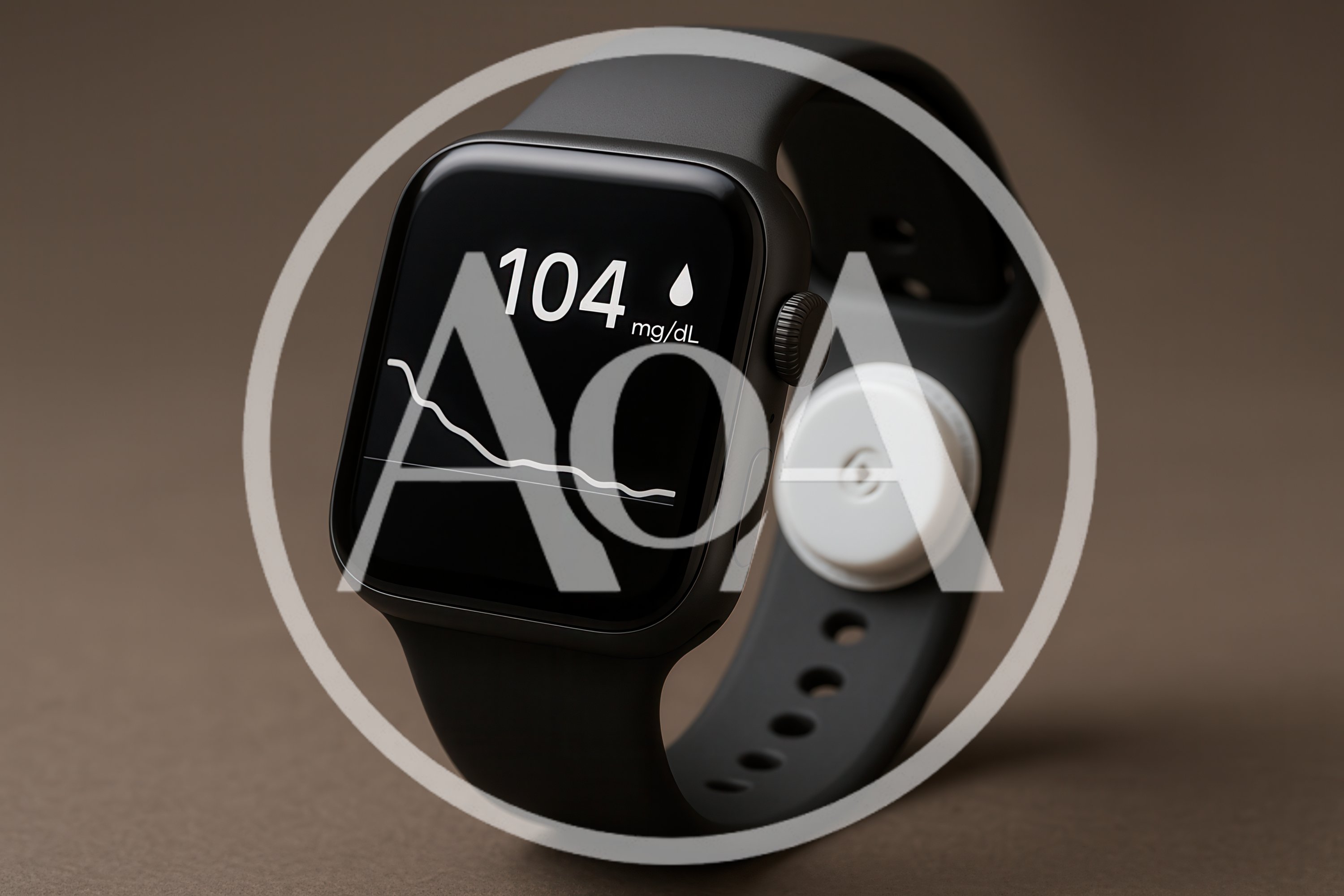 Smartwatch Displaying Blood Glucose Level With Sensor