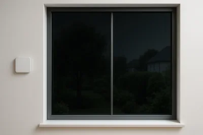 Modern Window With Dark Tinted Glass In White Wall