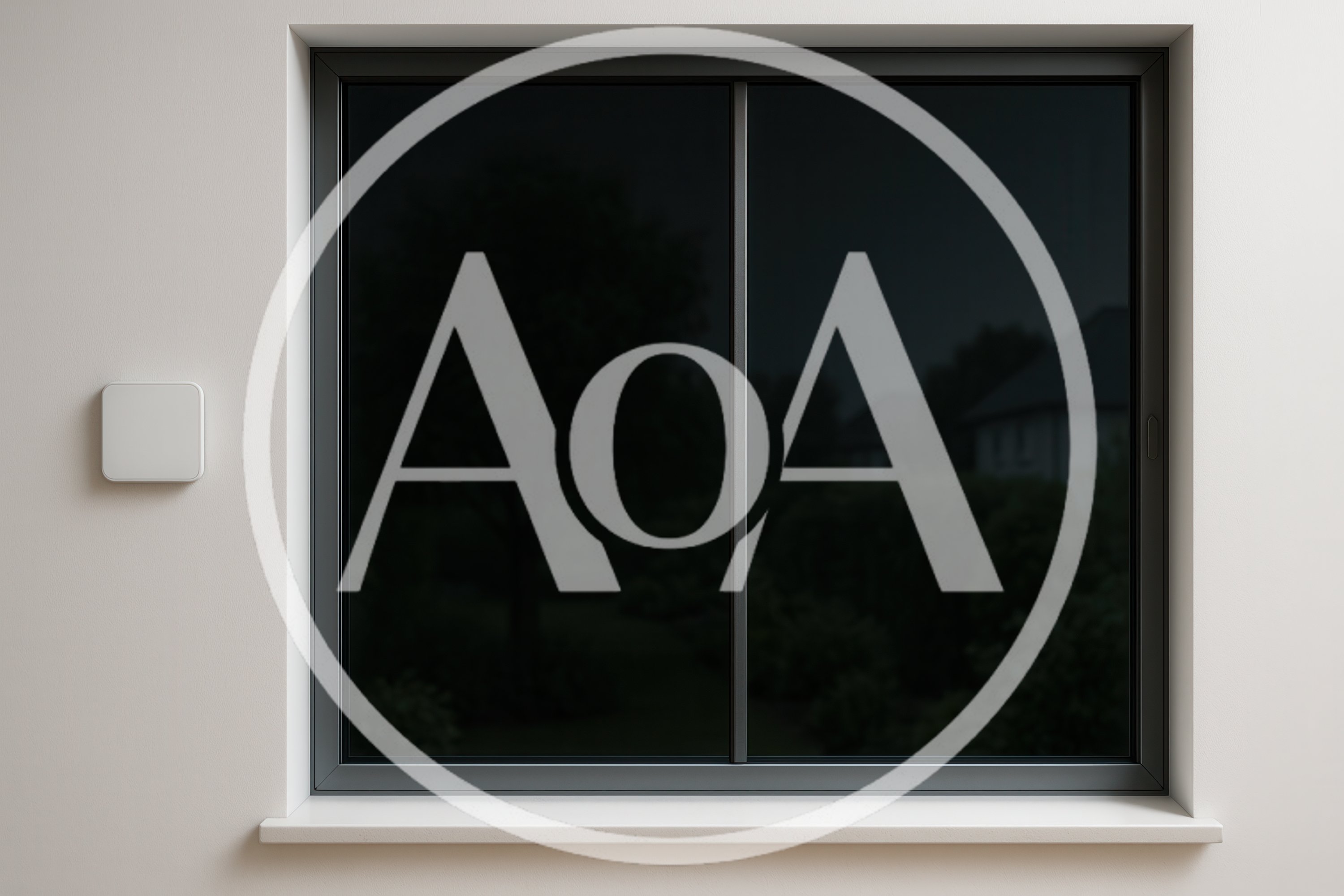 Modern Window With Dark Tinted Glass In White Wall