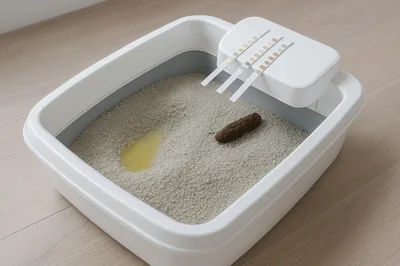 Smart Cat Litter Box With Health Monitoring Test Strips