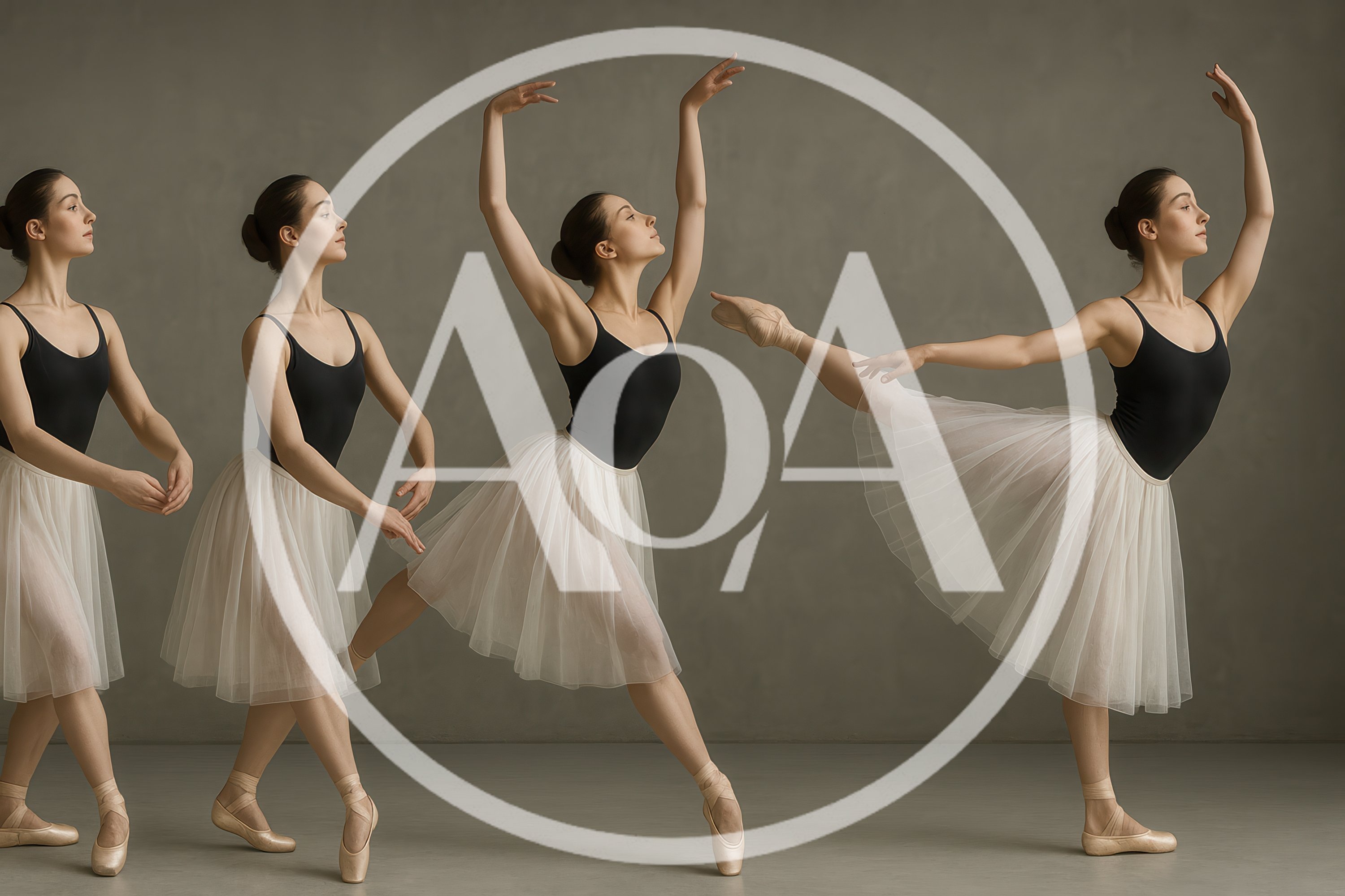 Multiple Exposure Sequence Of A Ballerina Dancing