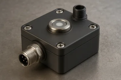 Industrial Ultrasonic Sensor Module on Textured Surface