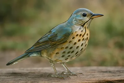 Glass Figurine Of A Spotted Thrush Bird