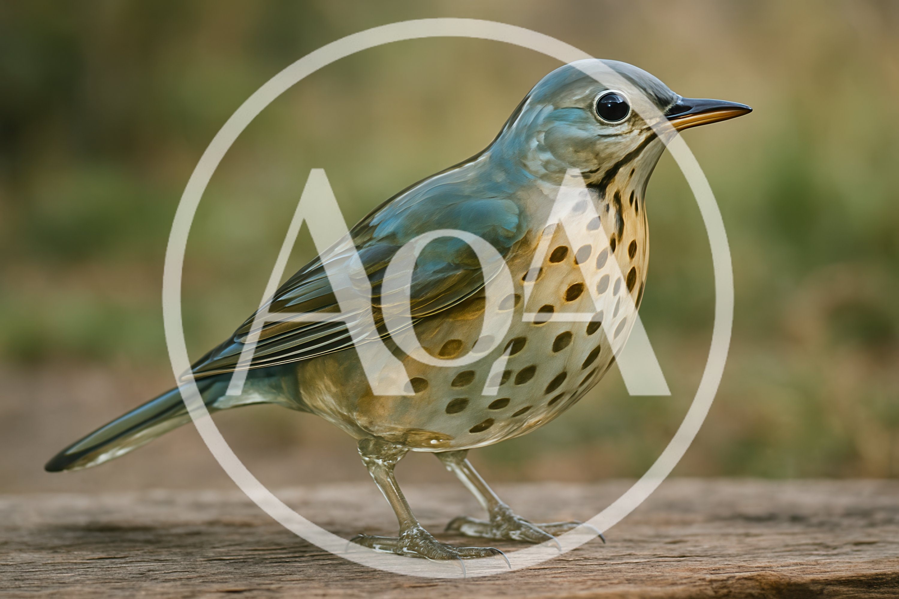 Glass Figurine Of A Spotted Thrush Bird
