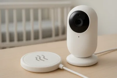Modern Baby Monitor Camera And Wireless Charging Pad