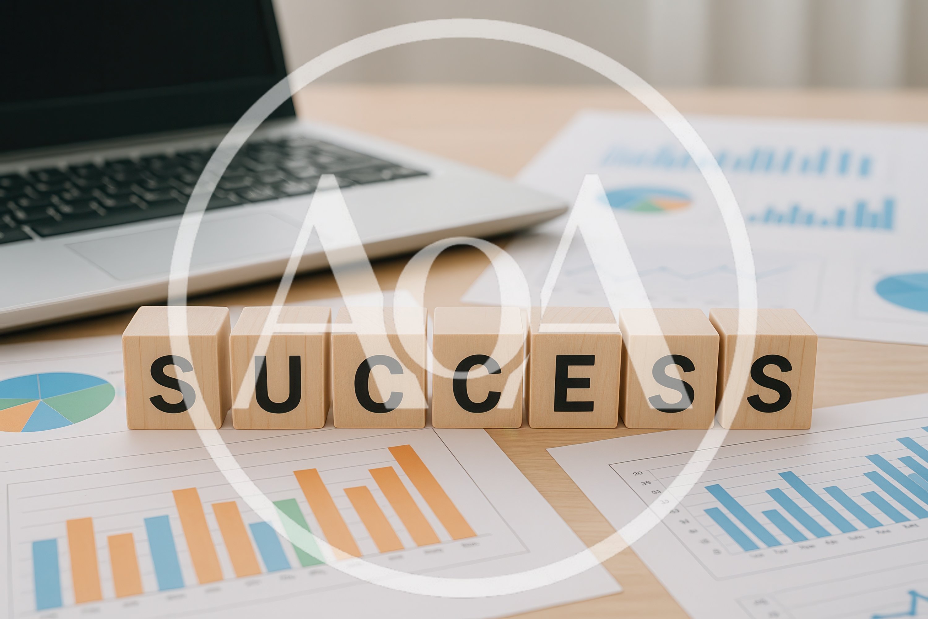 Wooden Blocks Spelling Success On Business Charts