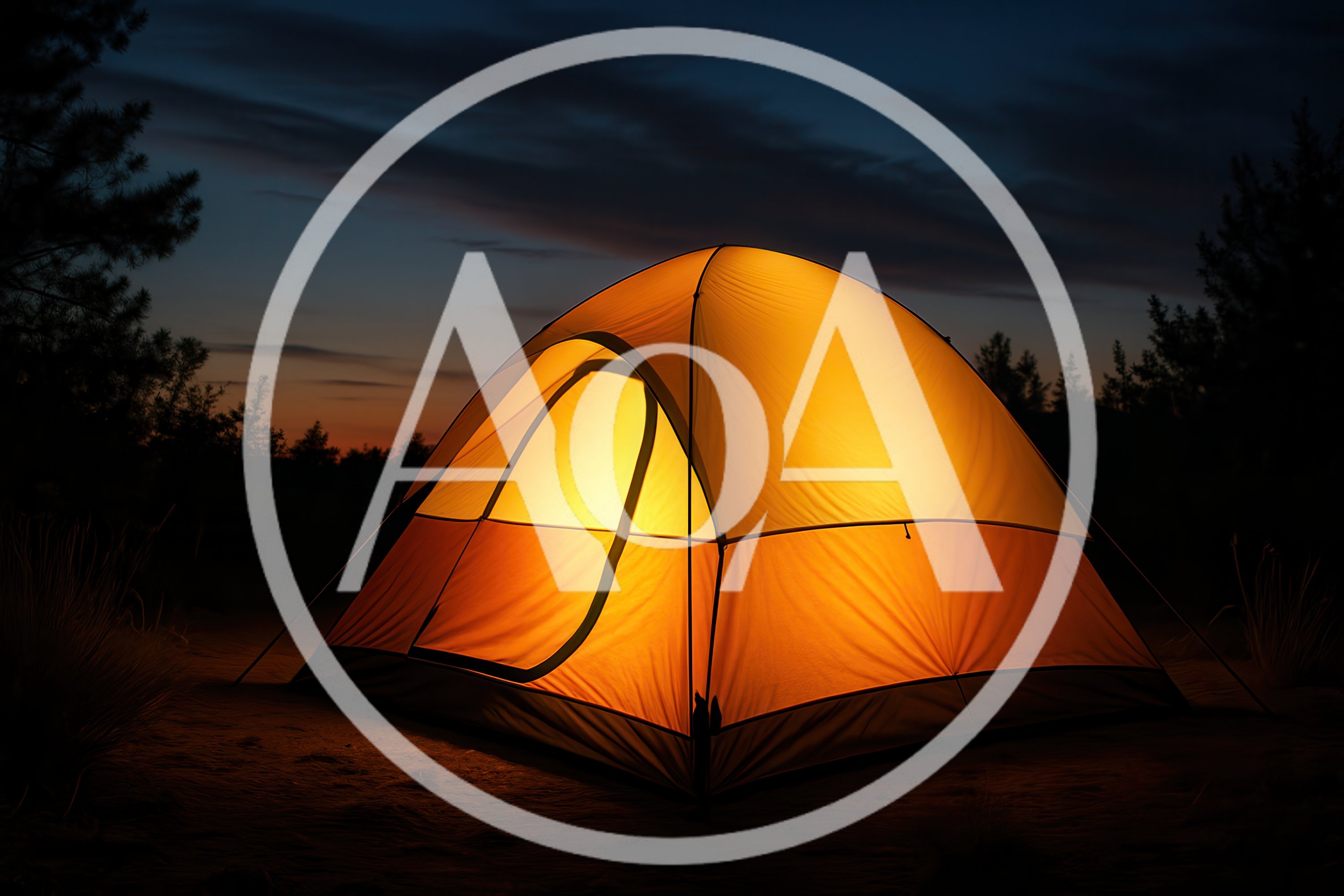 Illuminated Camping Tent At Twilight
