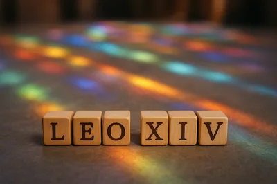 Wooden Blocks Spelling Leo XIV On A Textured Surface
