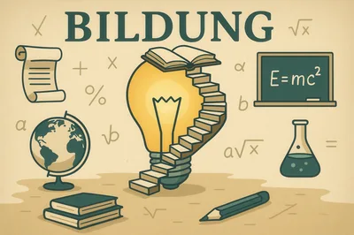 Educational Concept Illustration With Lightbulb And School Supplies
