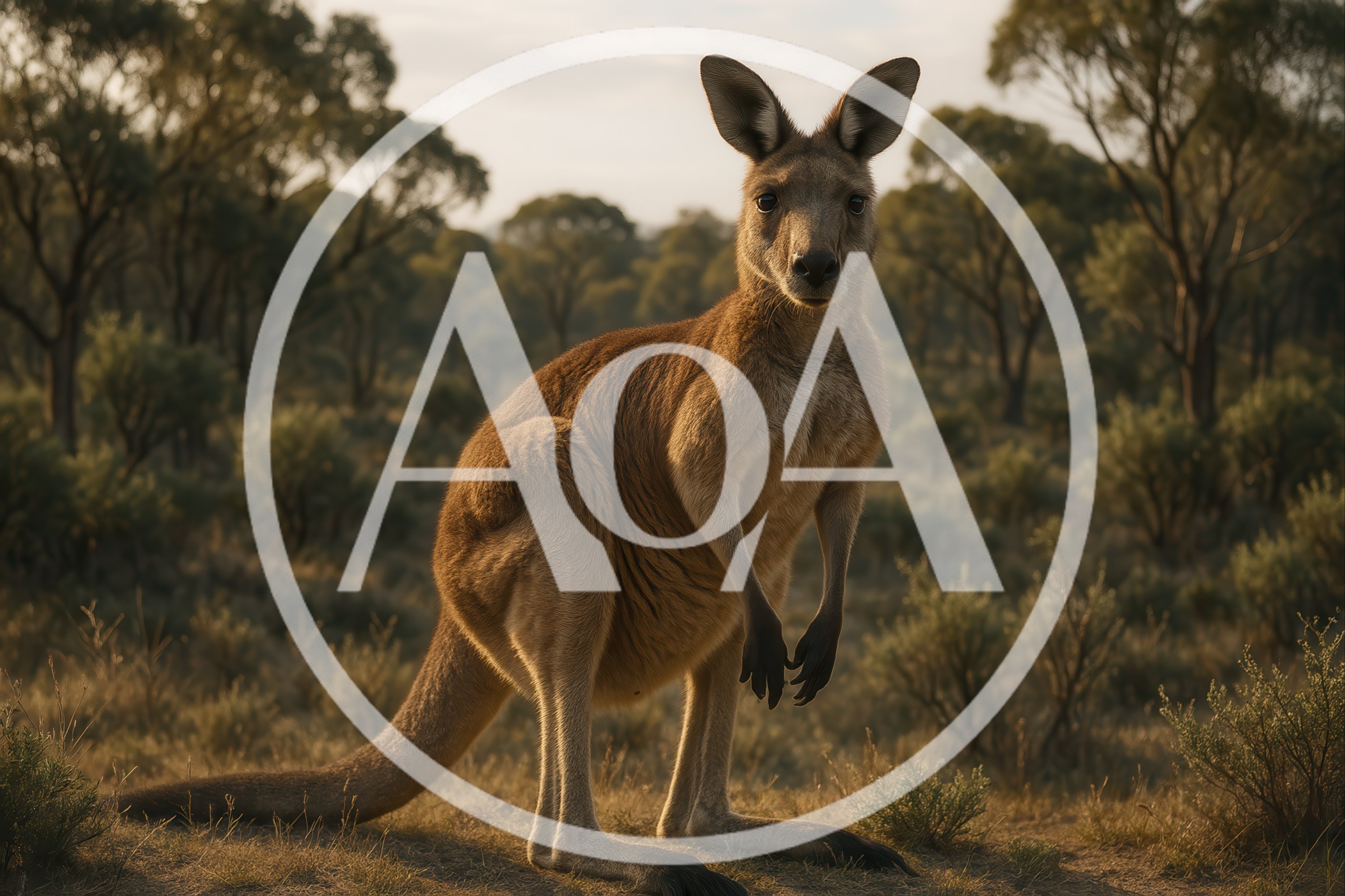 Eastern Grey Kangaroo Standing In Australian Outback