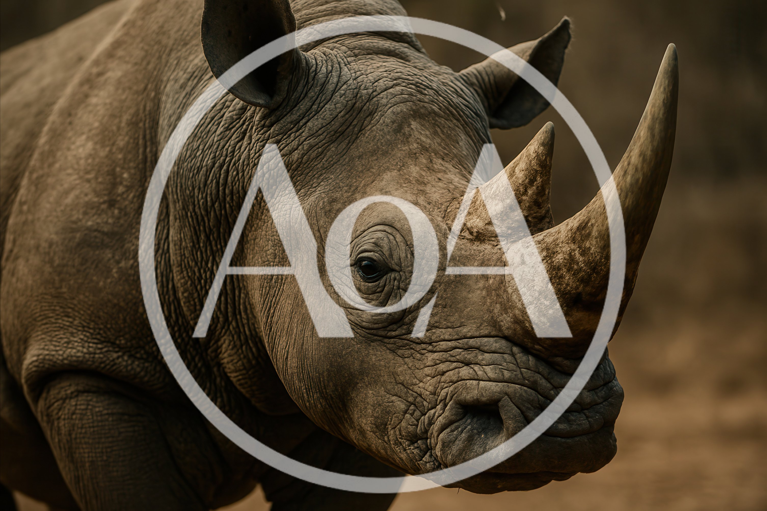 Close Up Portrait Of A Rhinoceros