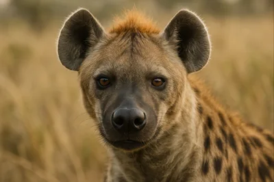 Close Up Portrait Of A Spotted Hyena