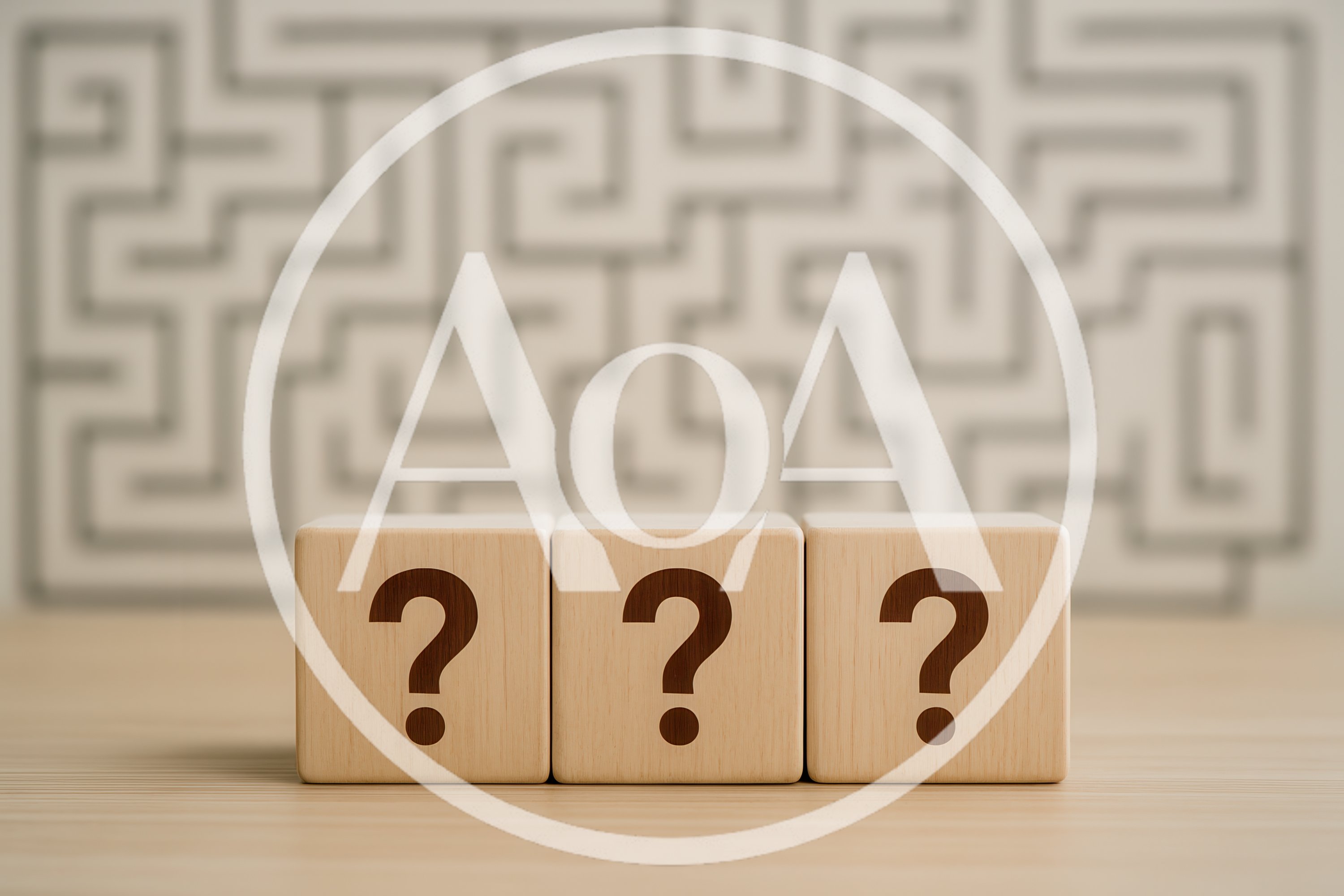 Three Wooden Blocks With Question Marks