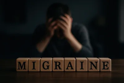 Stressed Person Suffering From A Severe Migraine Headache