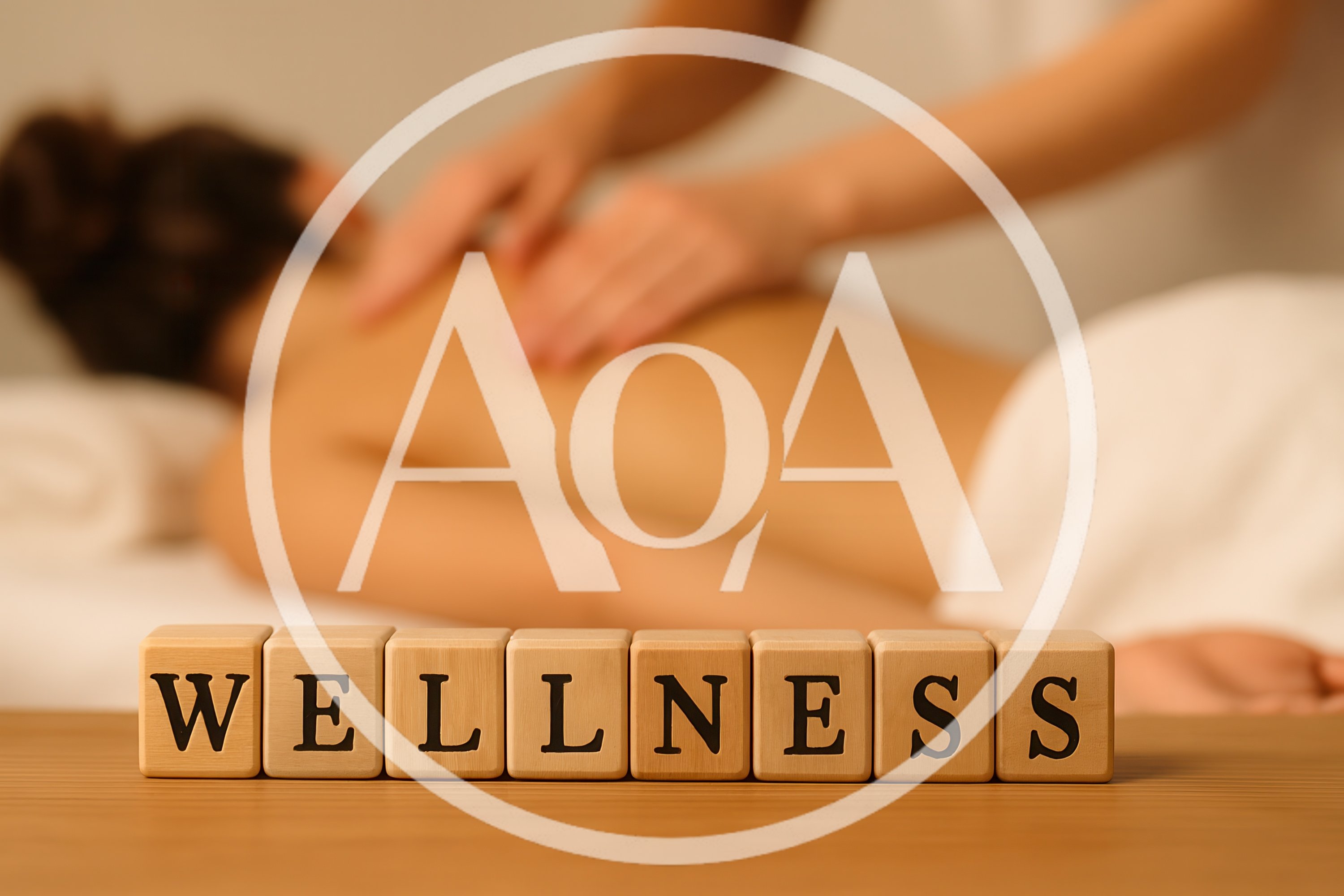 Wooden Blocks Spelling Wellness During A Professional Massage
