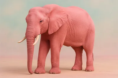 Full Body Portrait Of A Pink Elephant