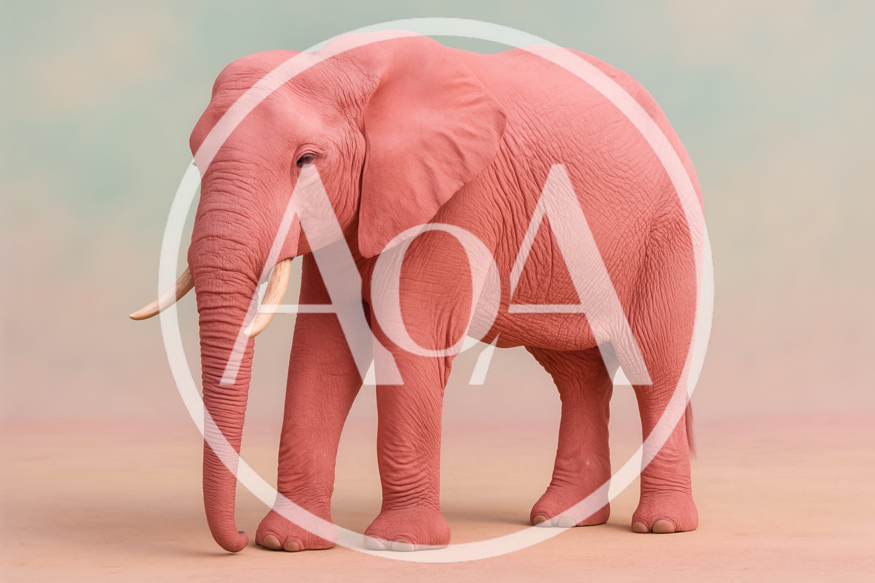 Full Body Portrait Of A Pink Elephant