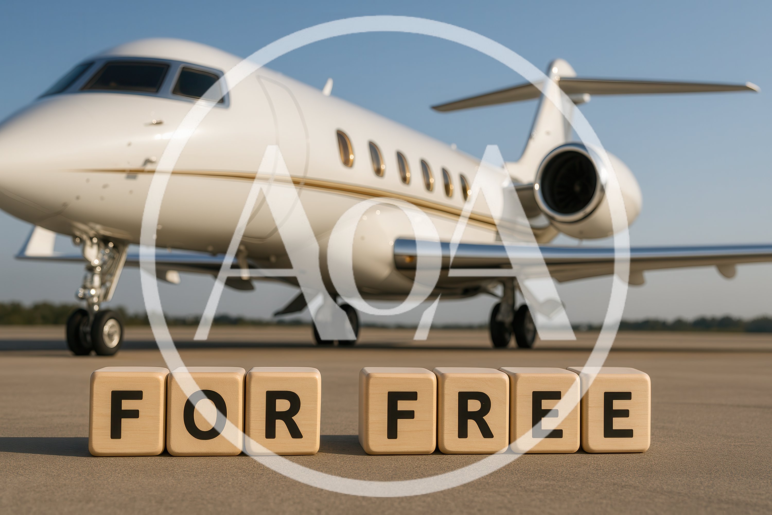 Private Jet With Wooden Blocks Spelling For Free