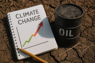 Climate Change Concept With Oil Barrel And Graph