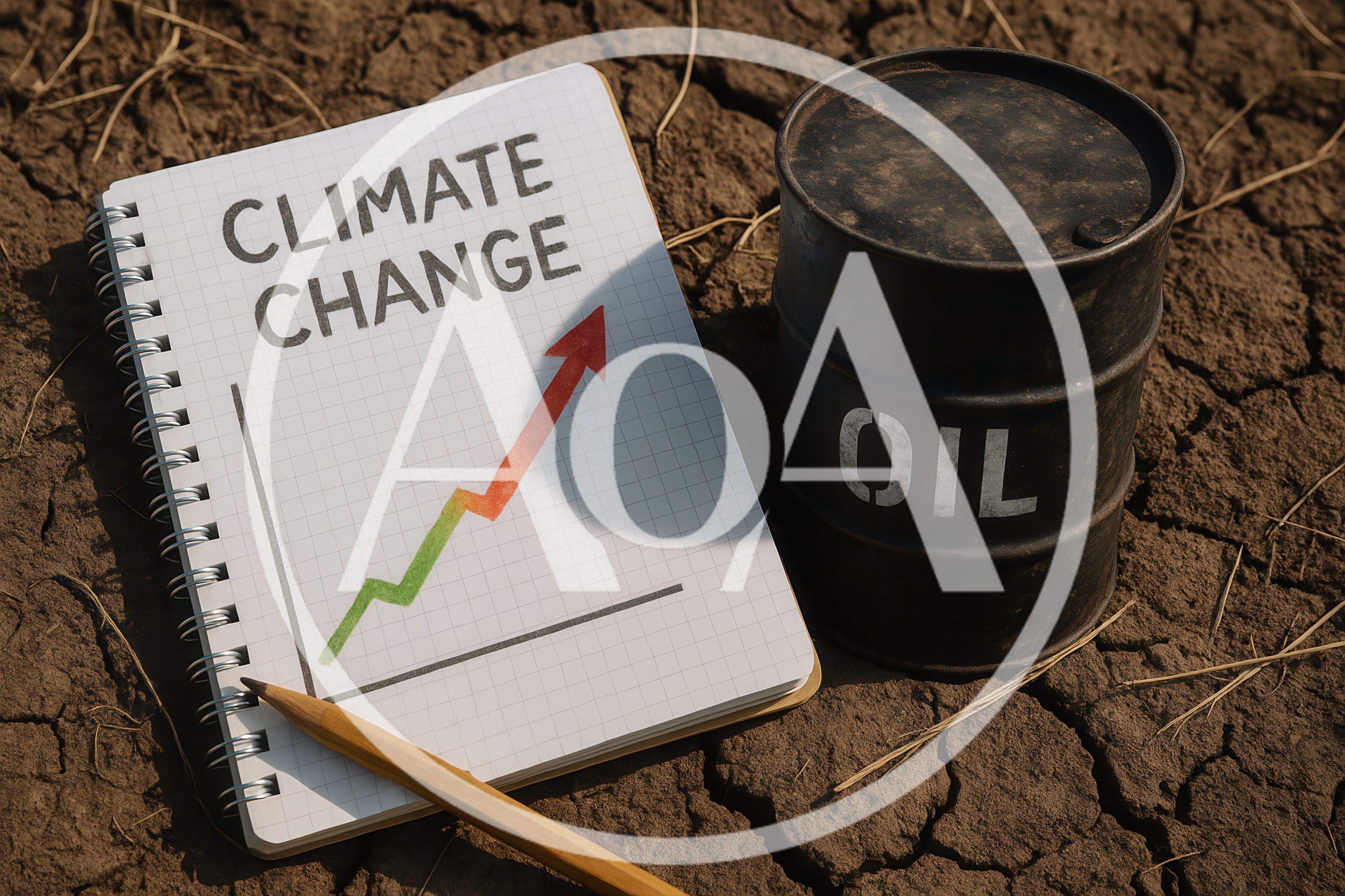 Climate Change Concept With Oil Barrel And Graph