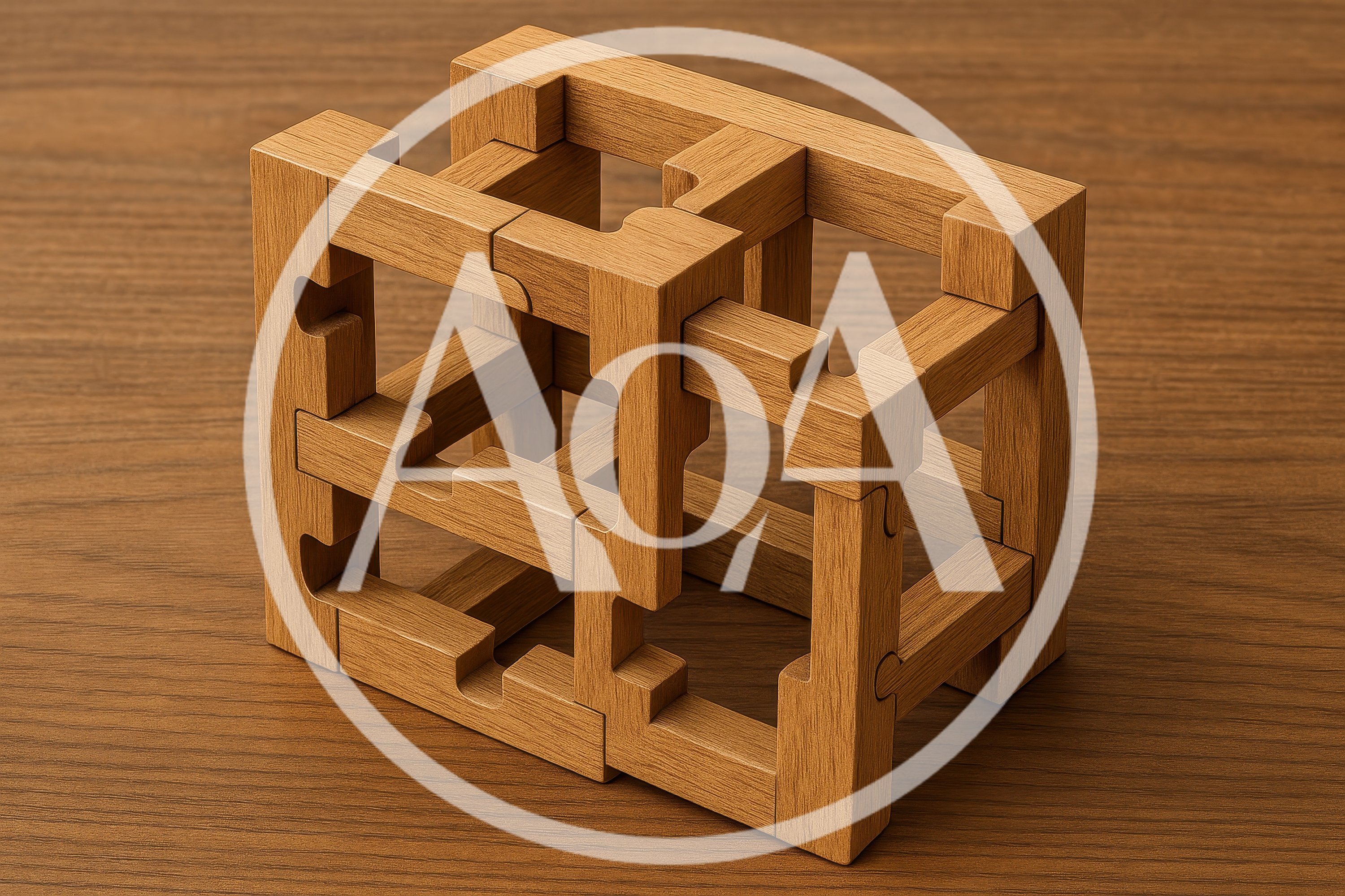 Wooden Interlocking Geometric Puzzle Structure