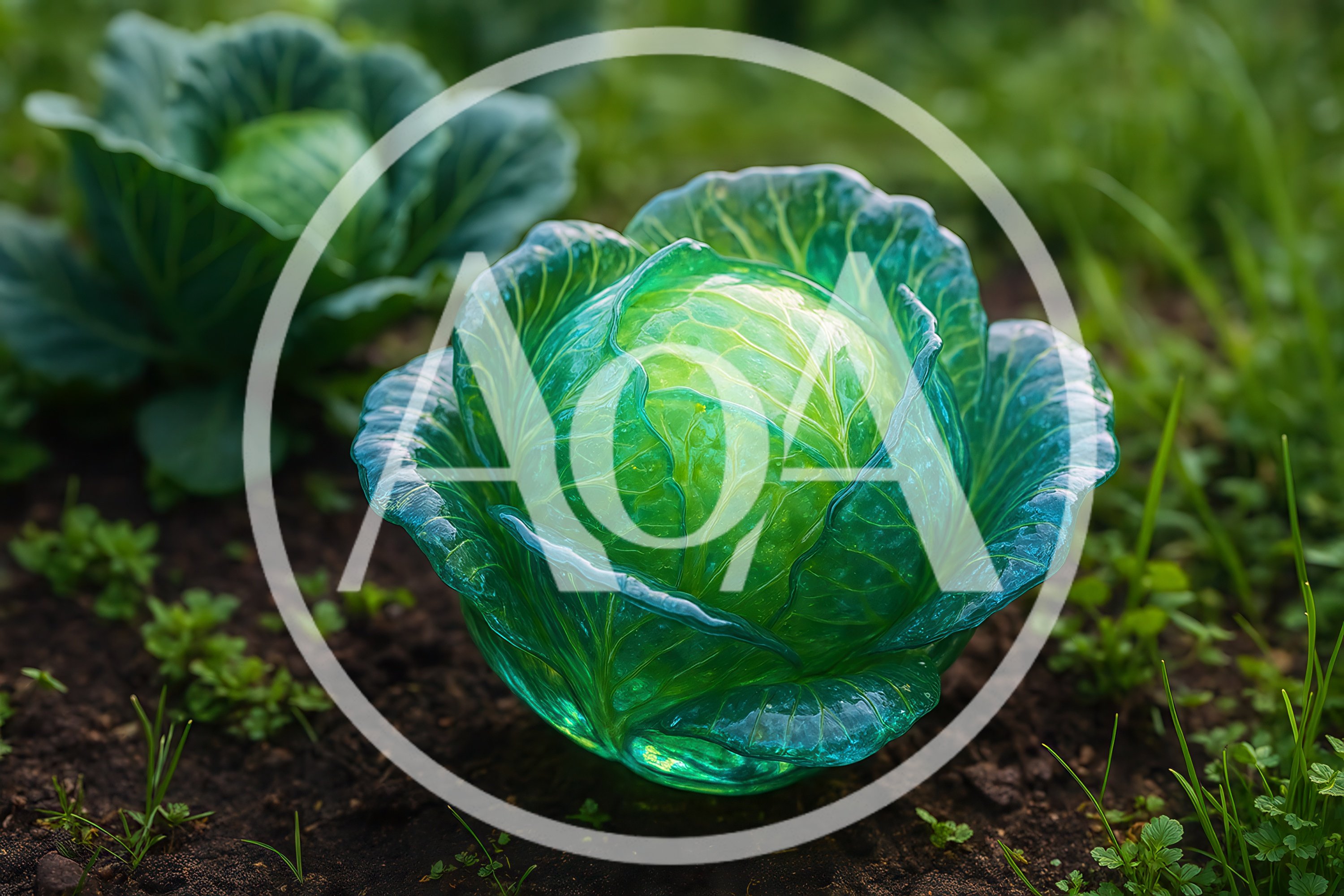 Vibrant Green Cabbage Growing In A Garden Bed