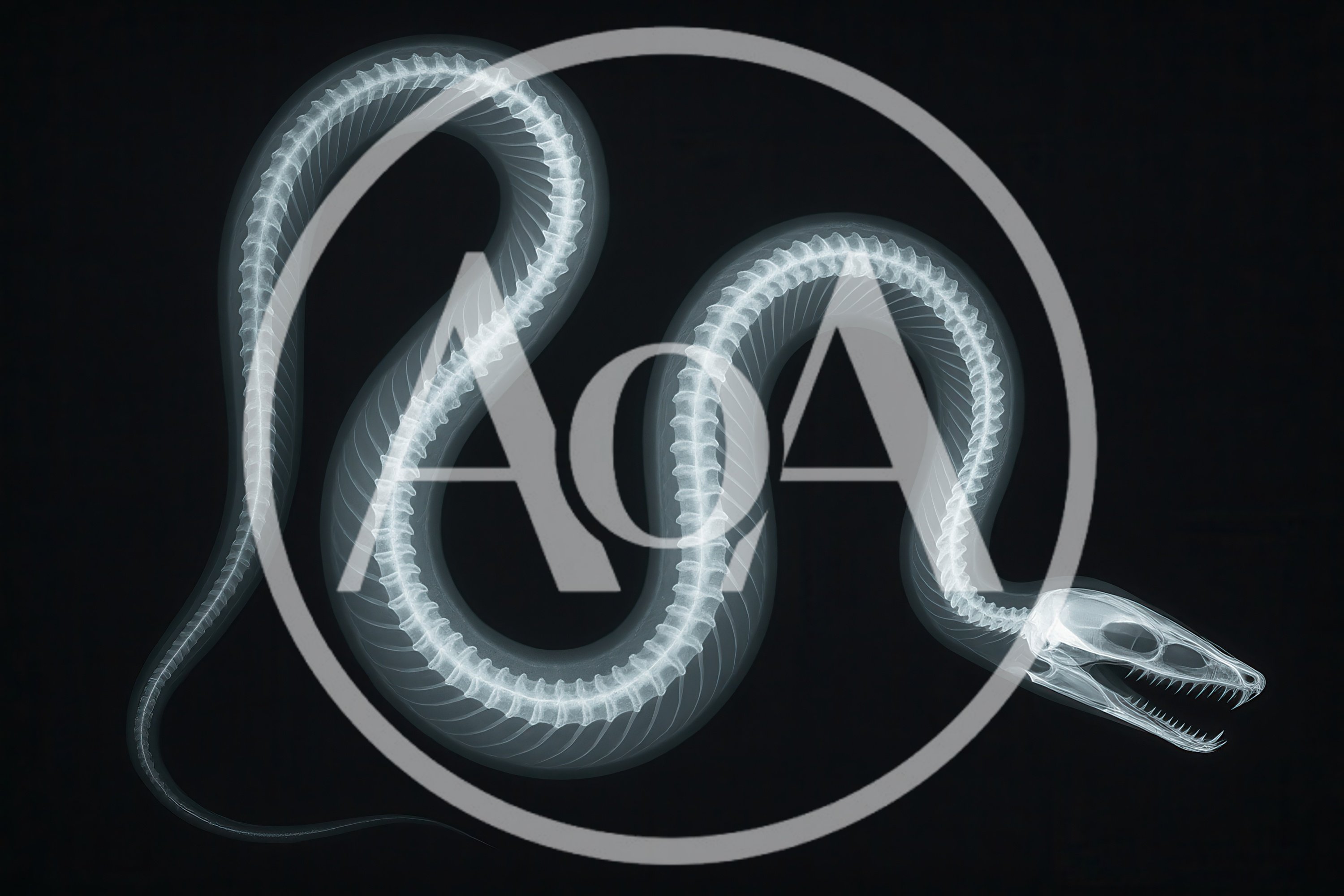 X-Ray Radiograph Of A Snake Skeleton