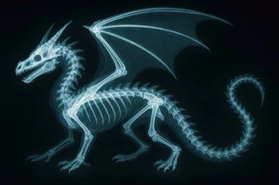 X-Ray Skeleton Of A Mythical Dragon